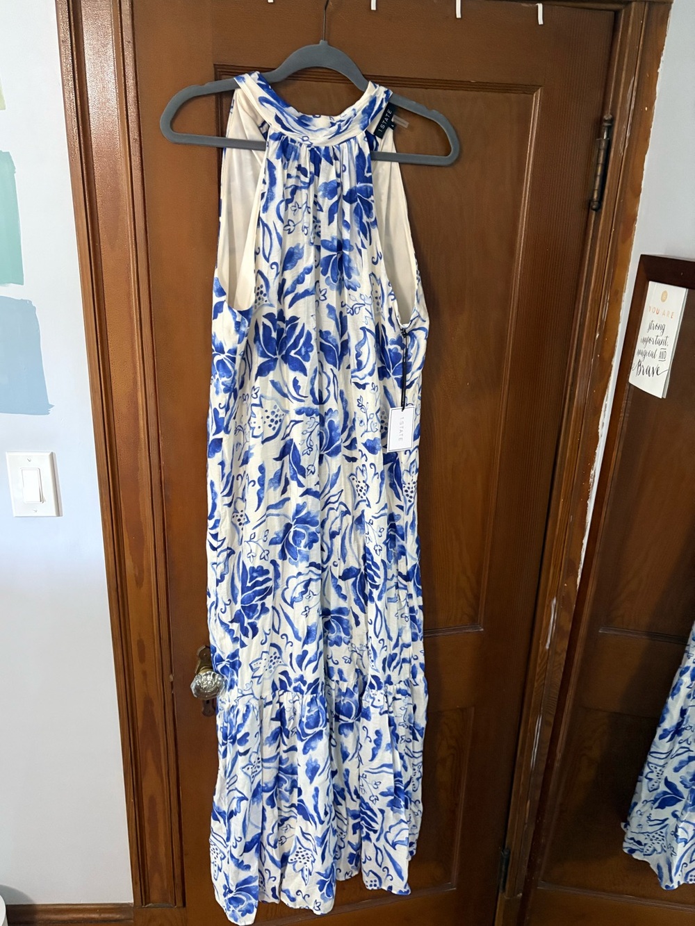 European summer halter maxi dress
